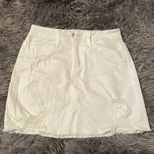 White Denim Mini Skirt